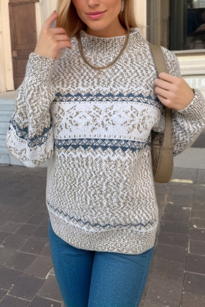 Chic Christmas Turtleneck Snowflake Sweater