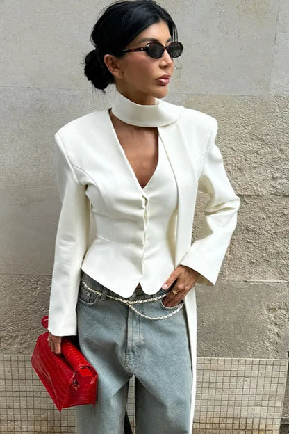 Elegant VNeck Office Blazer