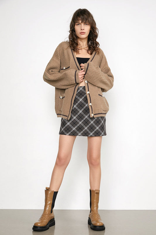 Keoni Tan Contrast Cardigan