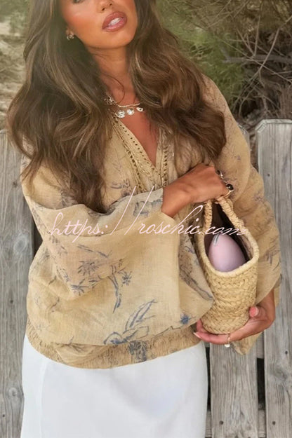Bohemian Style Ibiza Embroidered Wide-sleeved Shirt