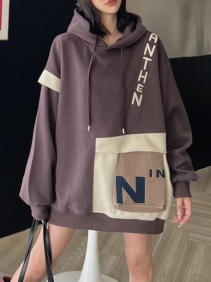Irregular Splice Design Oversized Hoodie