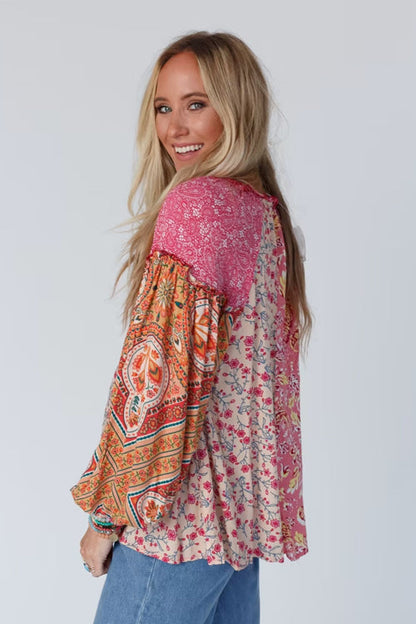 Feeling The Best Floral Print Long Sleeve Top