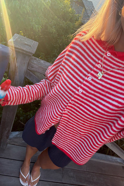 Attractively Cozy Soft Striped Knit Cardigan - 6 Colors