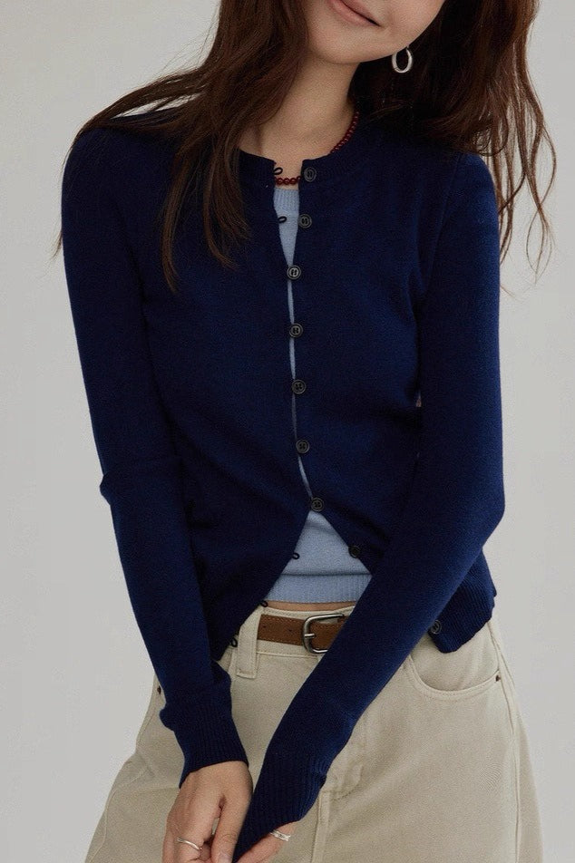 Wool Blend Layered Cardigan