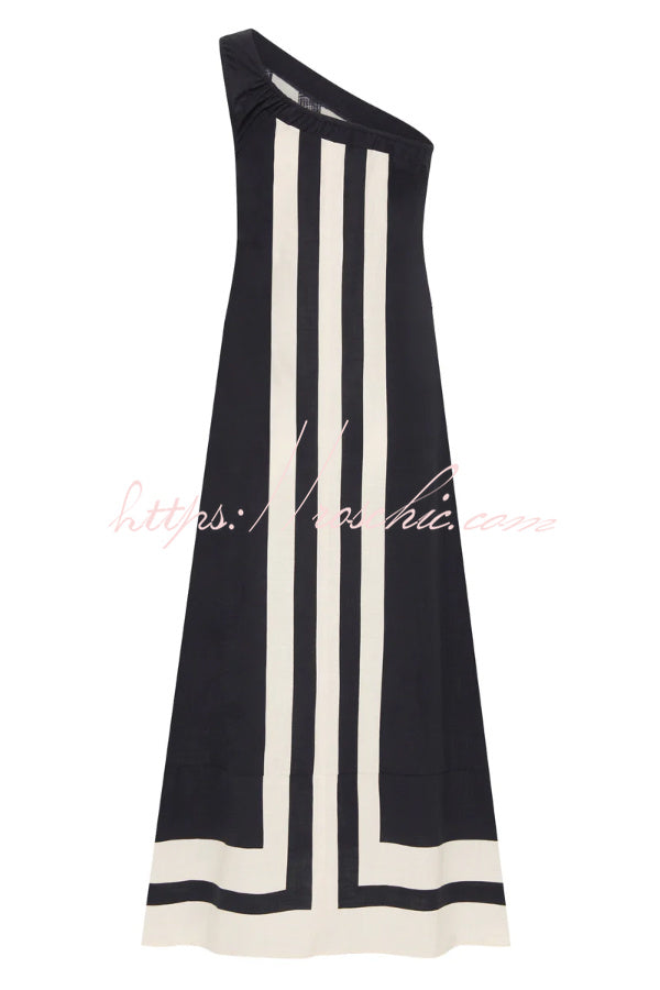 Striped Off-shoulder Dress