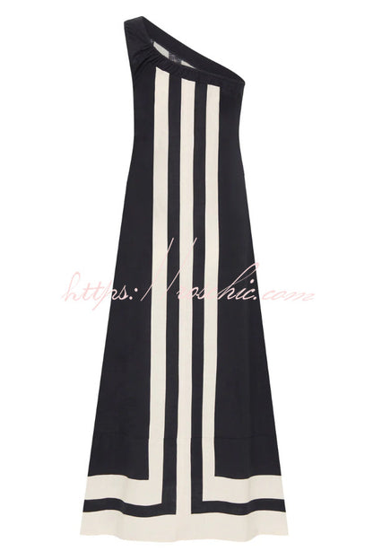 Striped Off-shoulder Dress