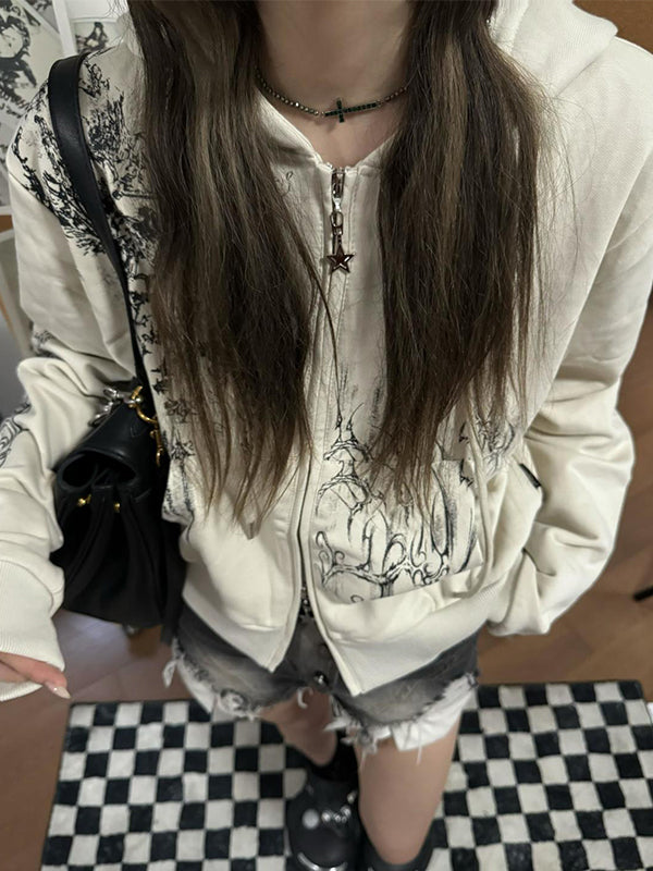 Graphic Print Oversized Hoodie