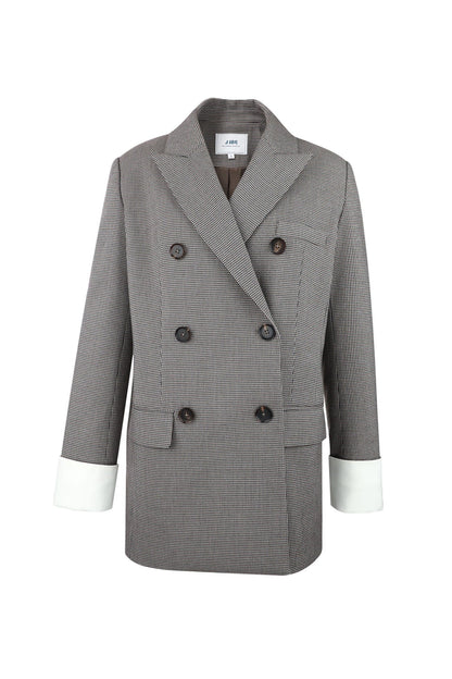 Herringbone Grey Oversized Blazer