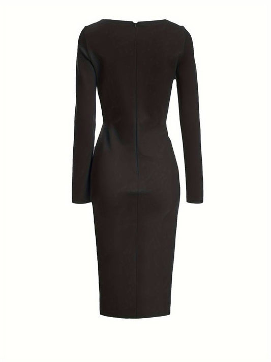 Efigenia Stylish Long Sleeve Twist Dress for Women Sophisticated Look