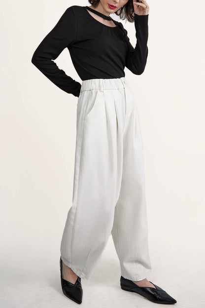 Black Long Sleeve Asymmetric Cut Out Top
