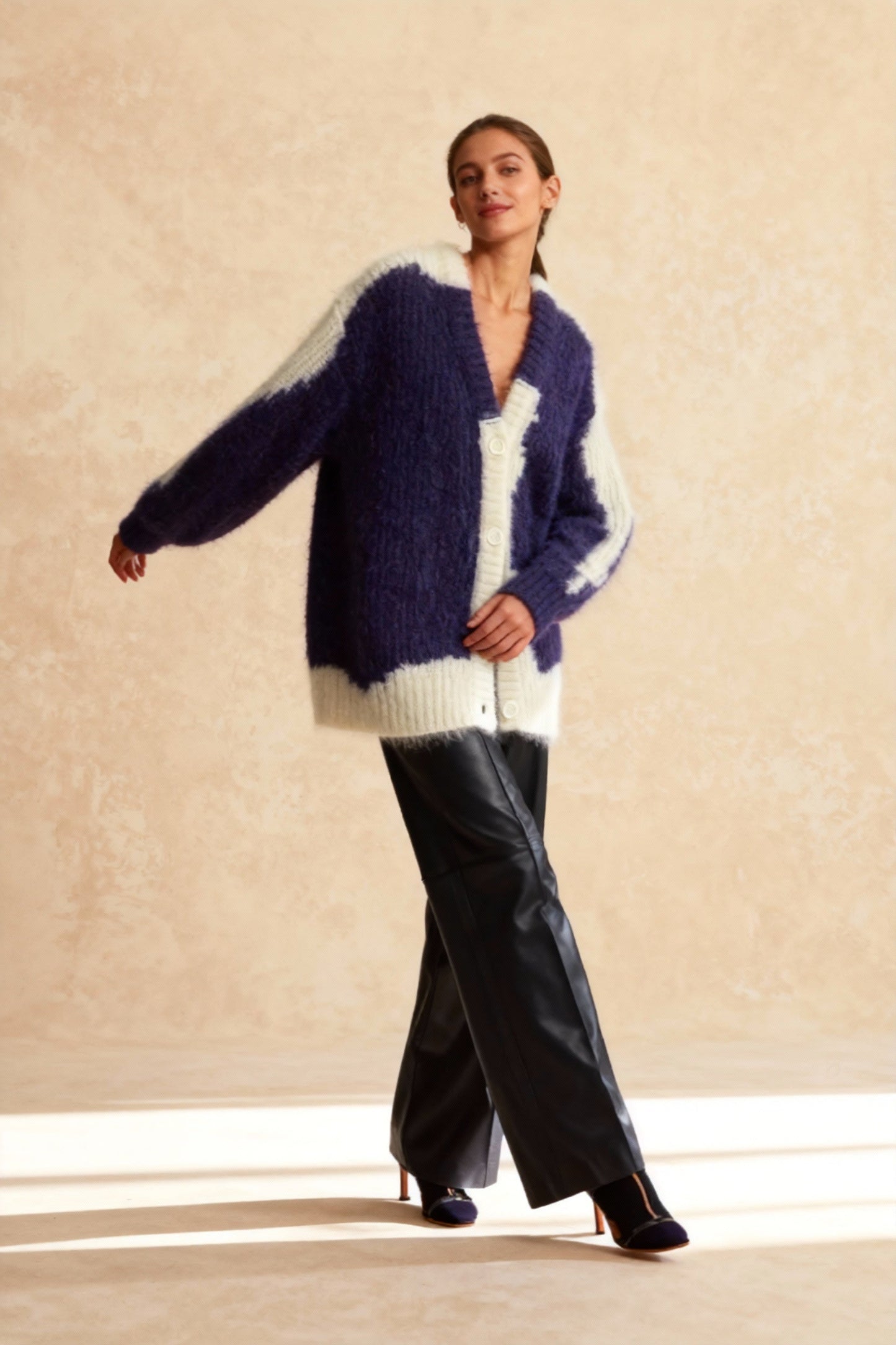 Ethereal New Casual Halffront Fleece Blend Long Sweater