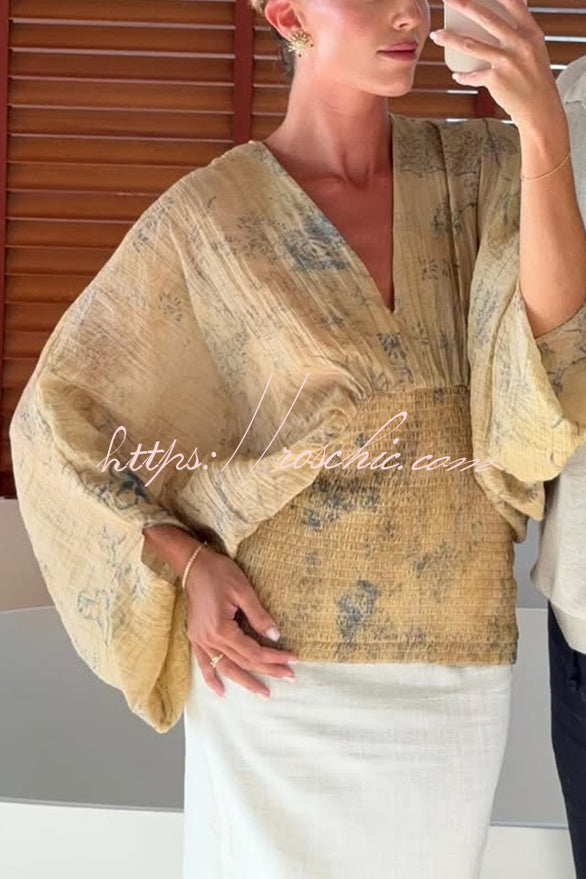 Bohemian Style Ibiza Embroidered Wide-sleeved Shirt