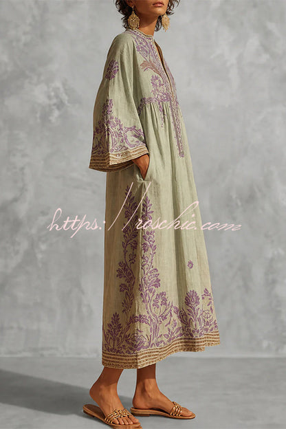 The Sage & Lavender Embroidered Kaftan