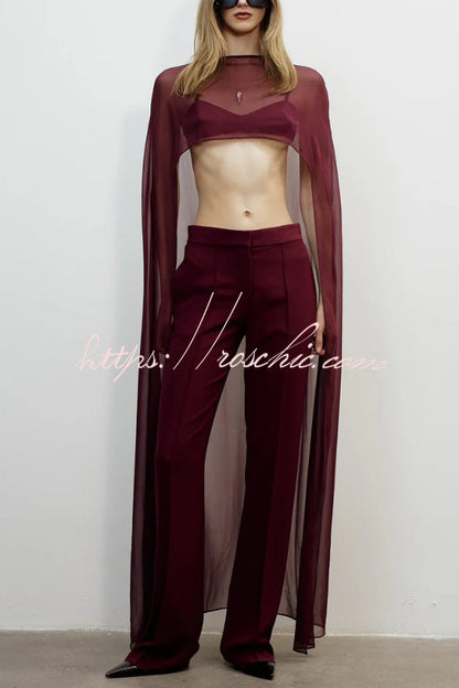 Fashionable Mesh See-through Maxi Cover-up Shawl Cape