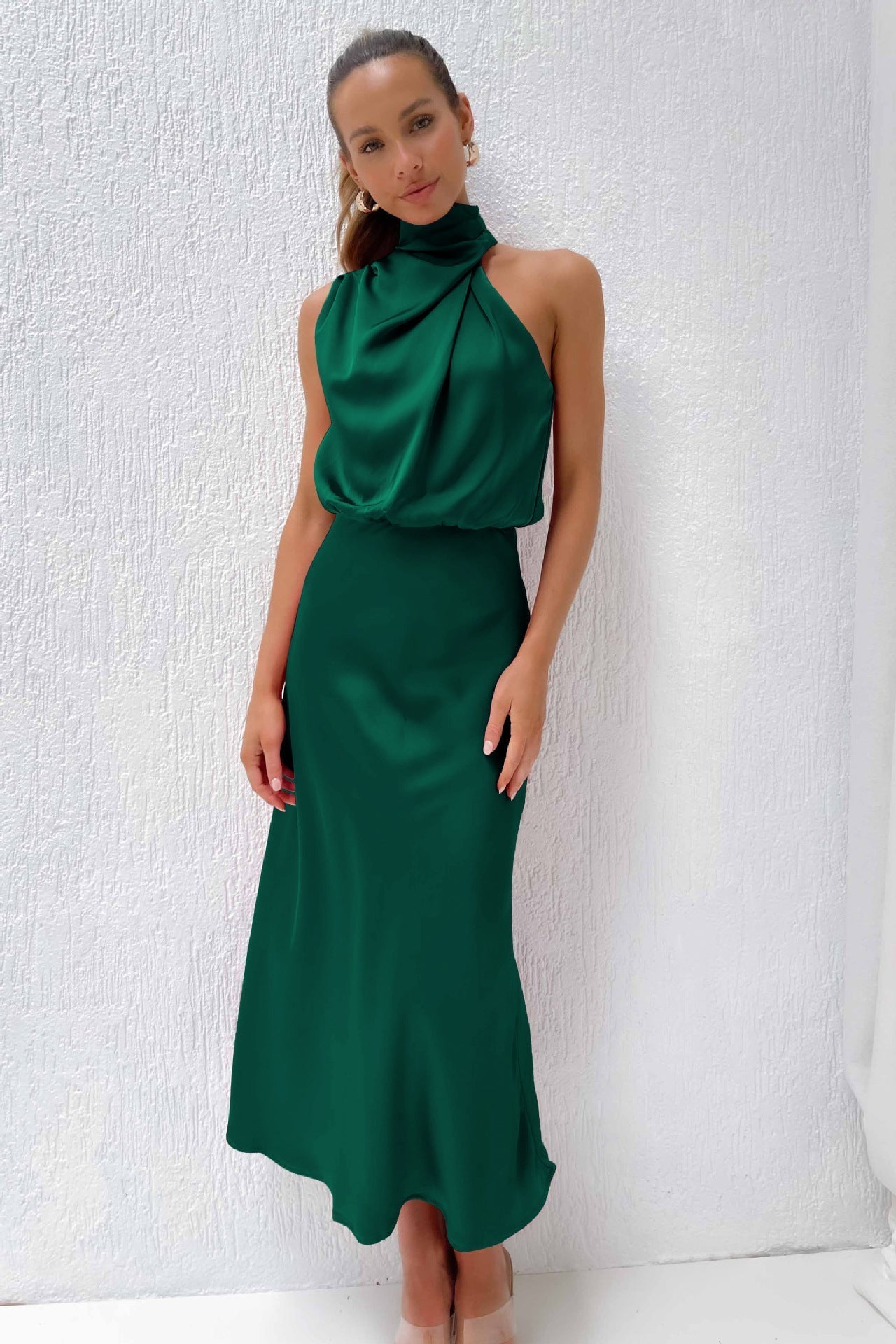 Marcela Aesthetic Satin Evening Dress Premium Wardrobe Essential