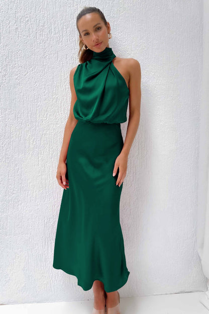 Marcela Aesthetic Satin Evening Dress Premium Wardrobe Essential