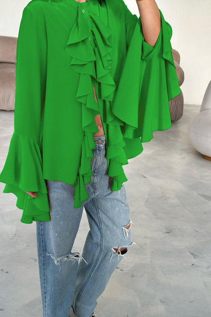 Design Ruffle Flare Blouse