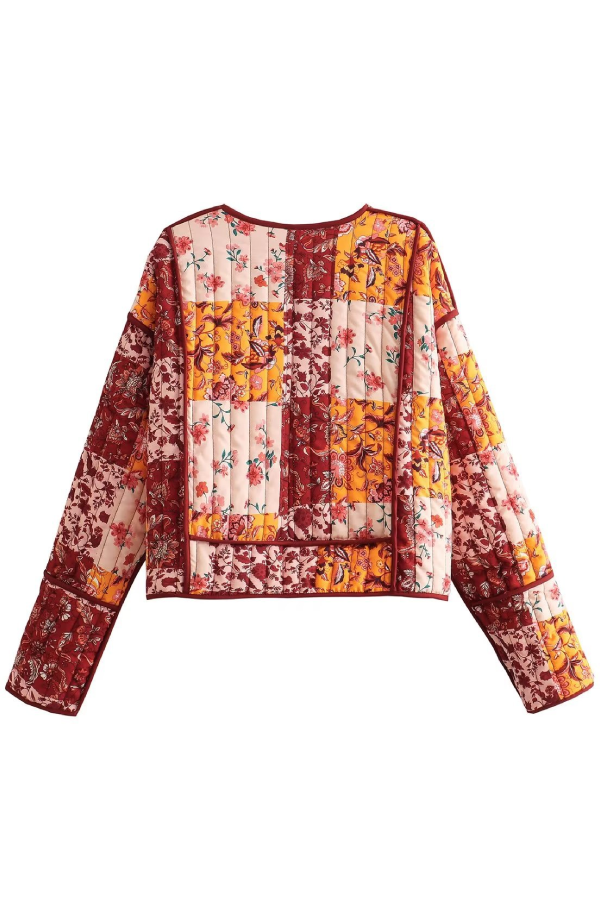 Loose Casual Short Cardigan Quilted Cotton Jacket