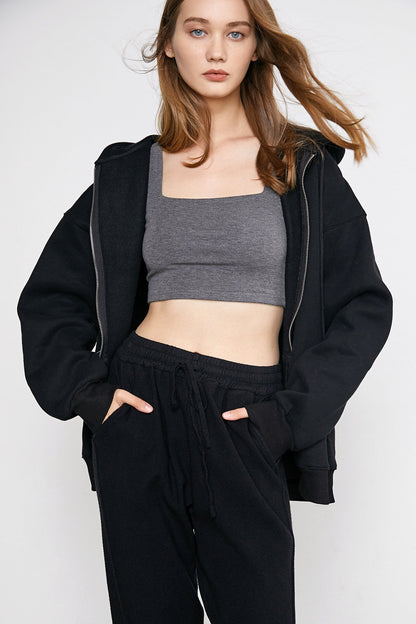 Hendrik Black Zip Up Hoodie