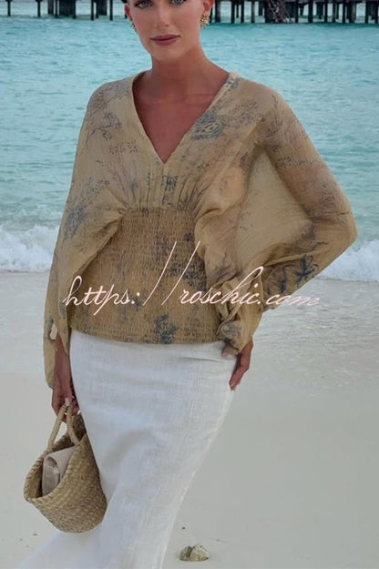 Bohemian Style Ibiza Embroidered Wide-sleeved Shirt