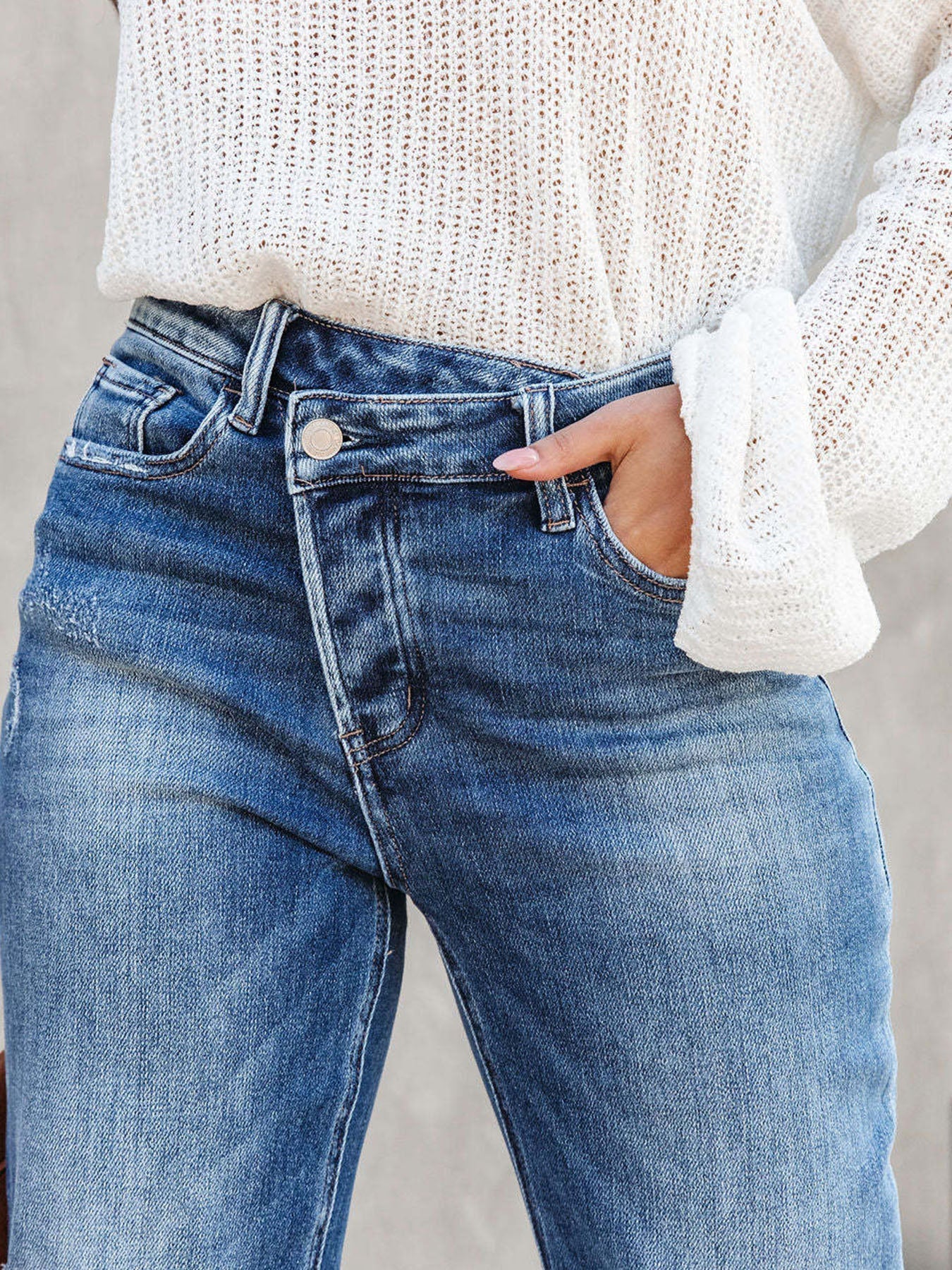 Washed Straight Jeans