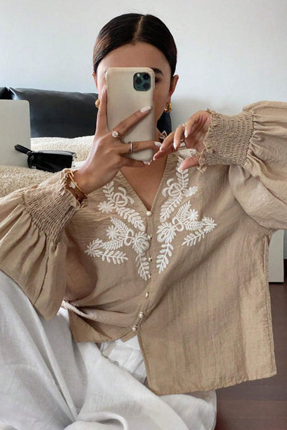 Everyday Luck Floral Embroidered Cotton Top - 5 Colors
