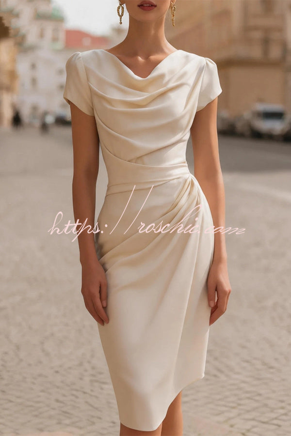 A-line Pleated Bodycon Dress