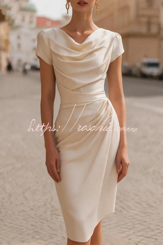 A-line Pleated Bodycon Dress