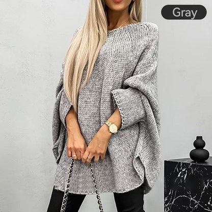 Elegant Knitted Cape Sweater