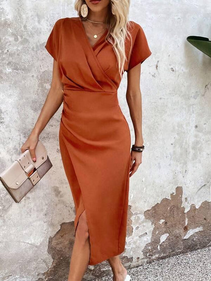 Abigail Exclusive Chic Midi Dress with a V Neck Evening Wear Edit