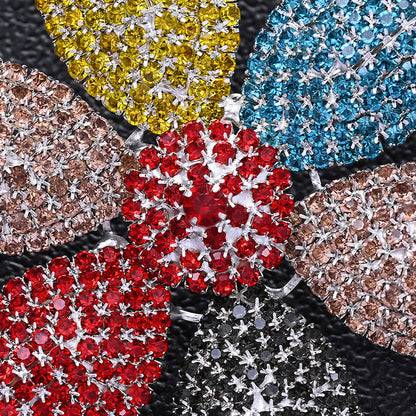 New Rhinestone Colorful Flower Earrings