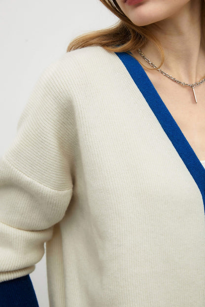 Dana Ivory Contrast Cardigan