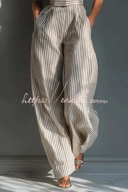 Elena Square-Neck Striped Jumpsuit