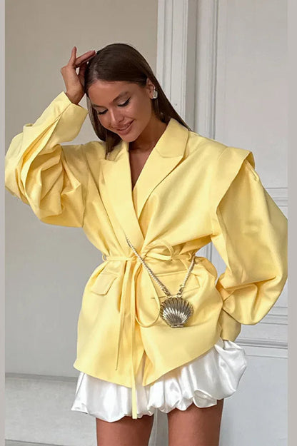 Elegant Turndown Collar Blazer