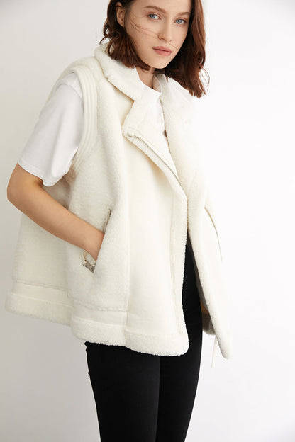 Evans Beige Teddy Vest