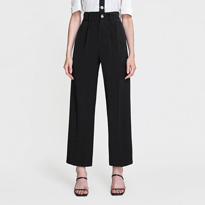 Black Straight Leg Suit Pants