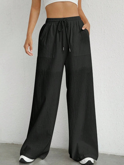 Drawstring Pocket Casual Pants