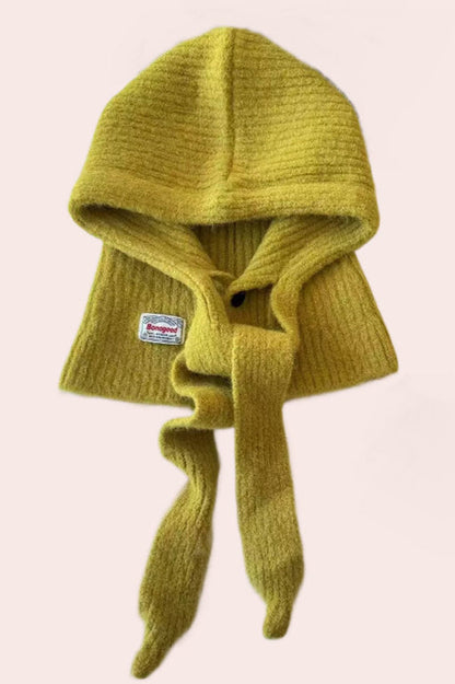 Stylish and Warm Knitted Hooded Scarf/neck Warmer (2-in-1)