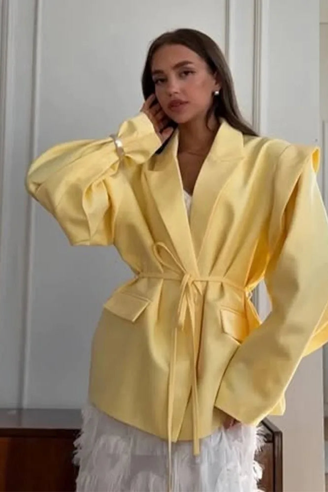Elegant Turndown Collar Blazer