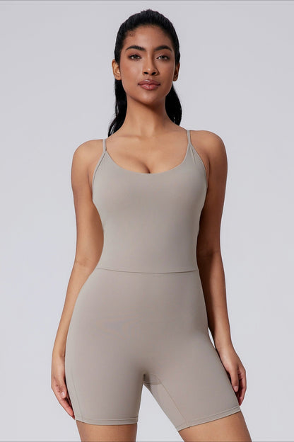 Backless Sexy Slim Butt Lifting Yoga Short Jumpsuit