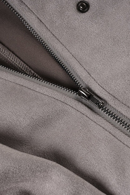 Edgy Cropped Suede Biker Jacket