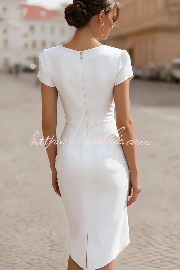 A-line Pleated Bodycon Dress