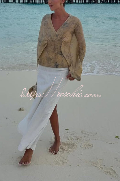 Bohemian Style Ibiza Embroidered Wide-sleeved Shirt