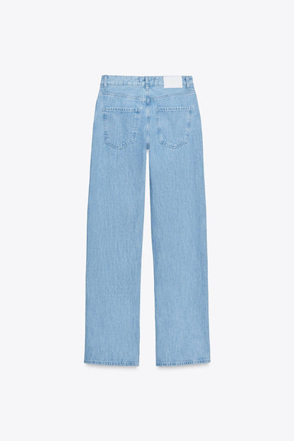 STRAIGHT LEG MID-RISE COMBINED JEANS