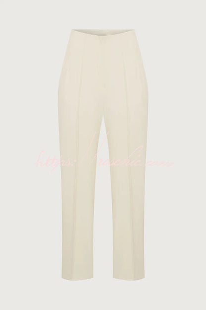 Exquisite and Fashionable High Waist Pocketed Straight Leg Pencil Pants
