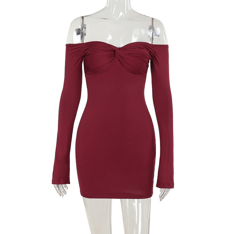 Crimson Kiss Mini Bodycon Dress Maroon