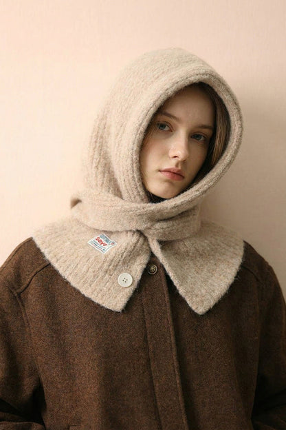 Stylish and Warm Knitted Hooded Scarf/neck Warmer (2-in-1)
