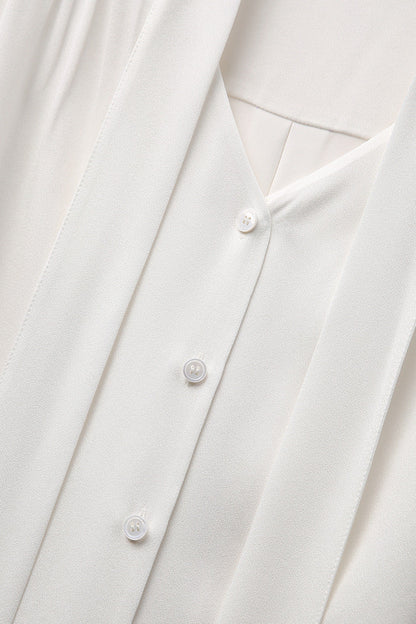 Eleni Cornflower White Tie Shirt