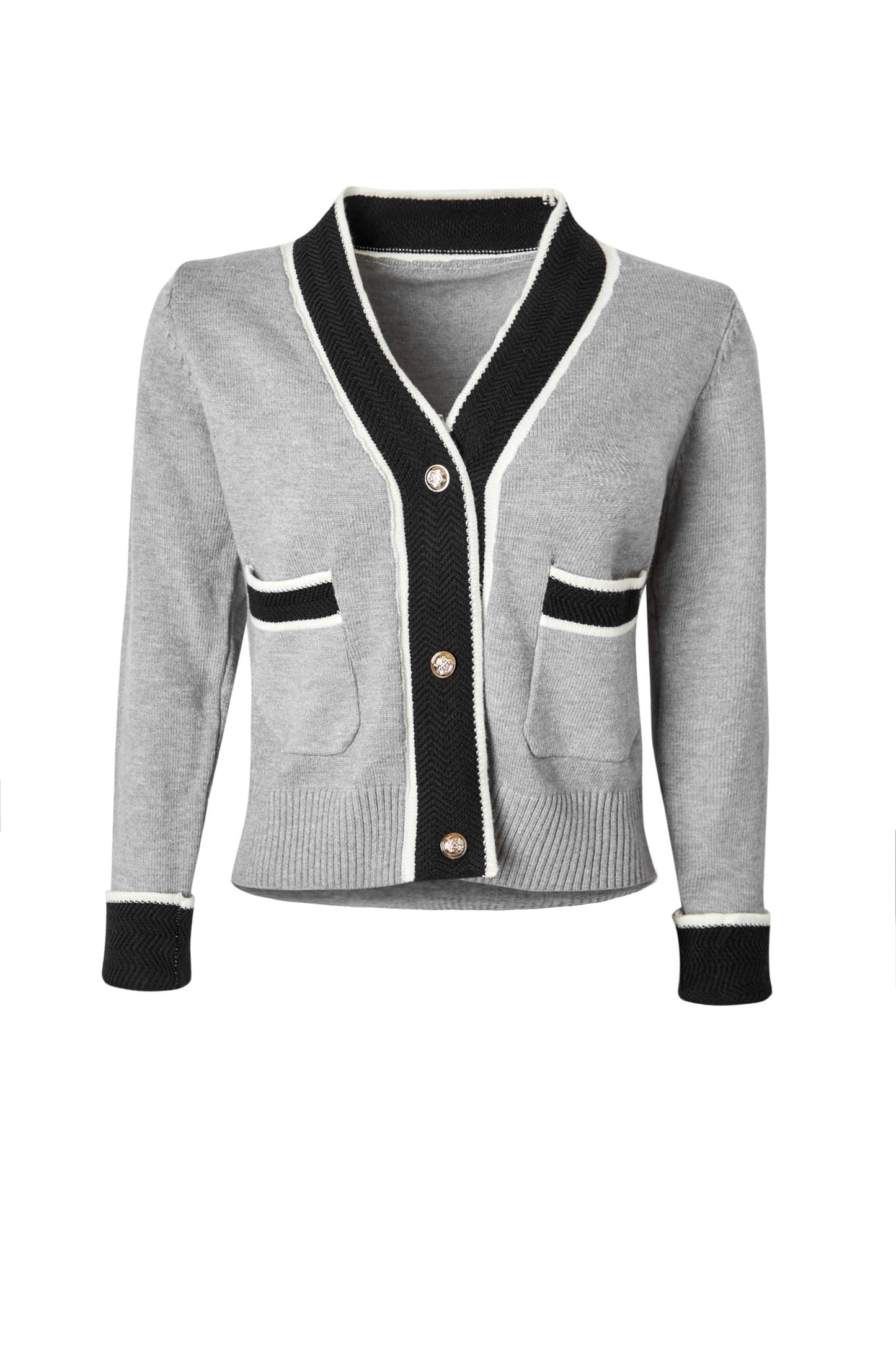 Adelyn Grey Pocketed Cardigan