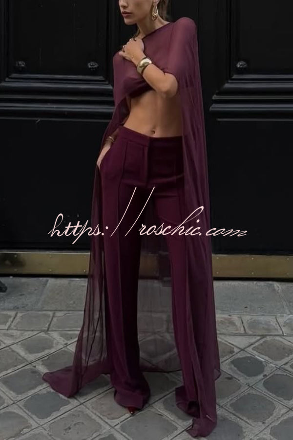 Fashionable Mesh See-through Maxi Cover-up Shawl Cape